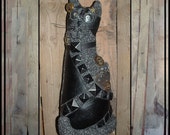 Creepy steampunk cat goggles gears clock parts leather helmet HAFAIR HAGUILD OFG faap black studs