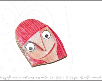 Paper Mache Brooch