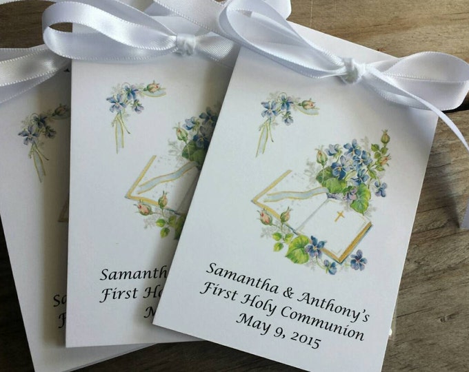 Baptism Christening First Holy Communion Flower Seeds Packets Party Favors Bible Flowers Church Blessing