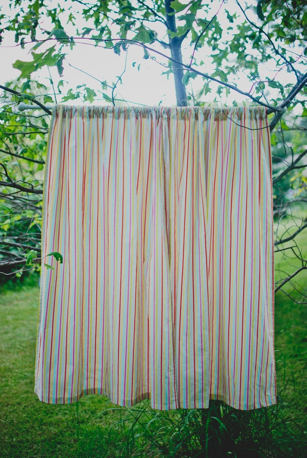 Yellow Stripe Curtains Blue and Pink Stripe Curtains by Kahzuli