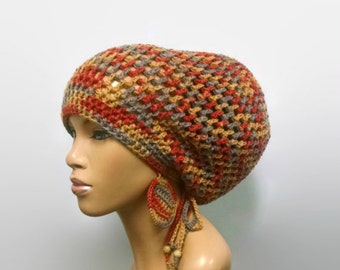 PATTERN ONLY Brimmed crochet Slouch hat Dreadlock hat with