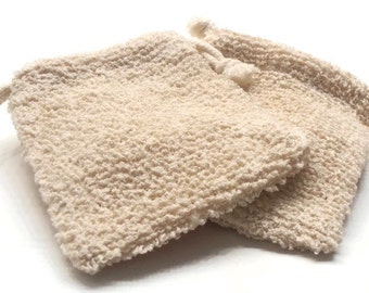 Soap Sack - Soap Sock - Boucle Soap Sack - Christmas Stocking Stuffers - Soap Pouch - Soap Saver - Soap Mitt - Cotton Ramie Soap Sack