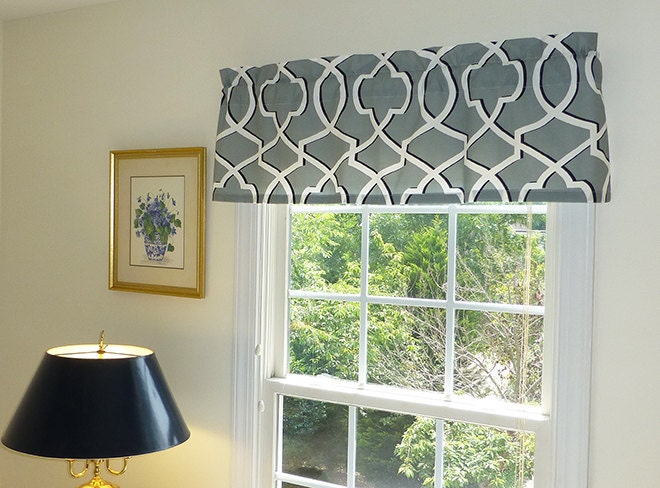 Grey Valance Grey/White Geometric Valance Window Treatment