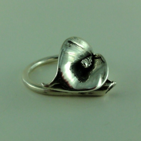 Calla Lily Ring Unique Adjustable Calla by DawnVertreesJewelry