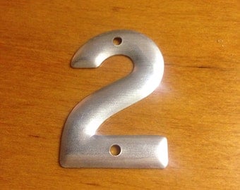 Vintage industrial metal number 2 old metal number