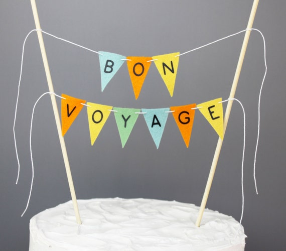 Bon Voyage Cake Topper Destination Wedding Banner Travel