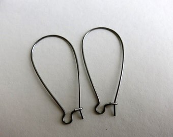 Stainless Steel Kidney EARWIRES, 1 1/2" length, 20 Pairs