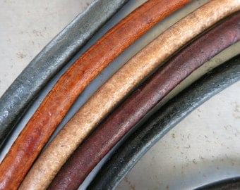 5mm Leather Cord 3 Feet, Gun Metal, Black, Natural, Dark or Light Brown, Boho Bracelet Leather, Ready to Ship!