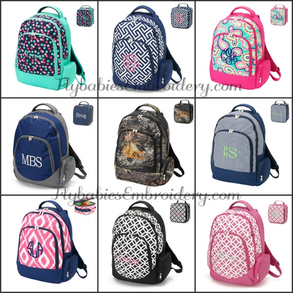 ... Lunch Box Set - Monogrammed Backpack - Personalized Book Bag ~ Quick