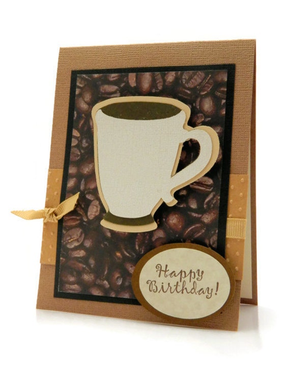 Greeting Card Happy  Birthday  Birthday  Card Coffee  by 