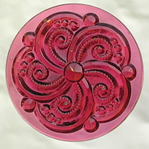 Swirly Rose GoldPink Stained Glass Jewel 35mm