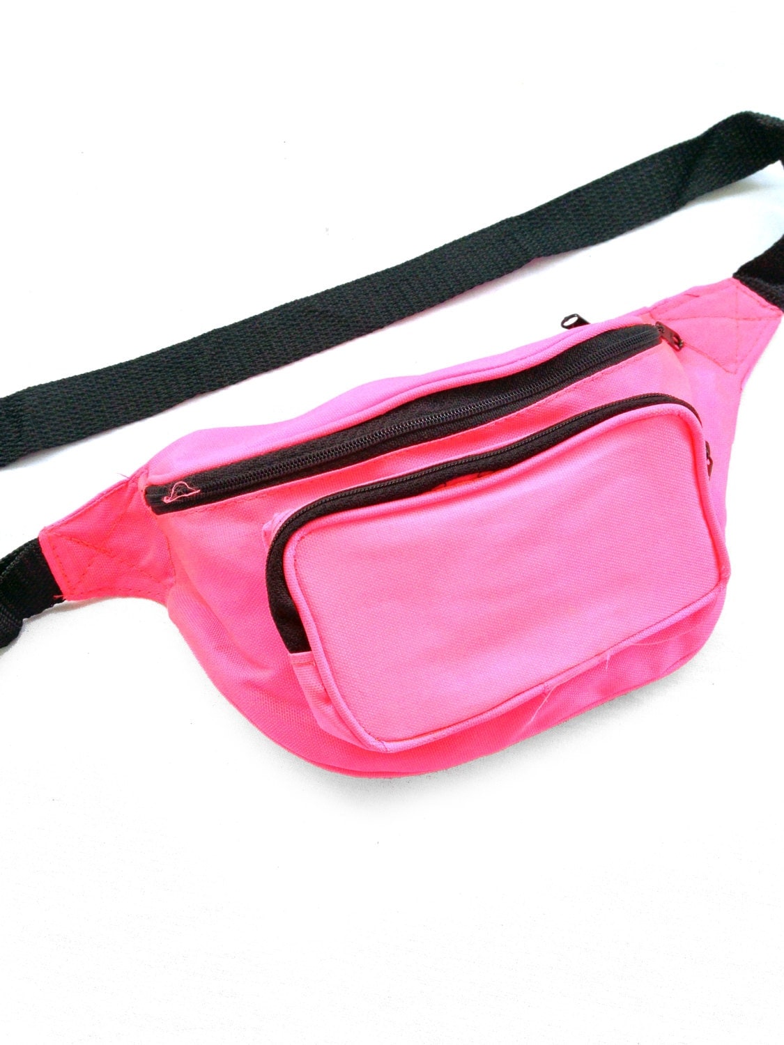 Classic 80s Hot Neon Pink Rave Fanny Pack 26 to 48
