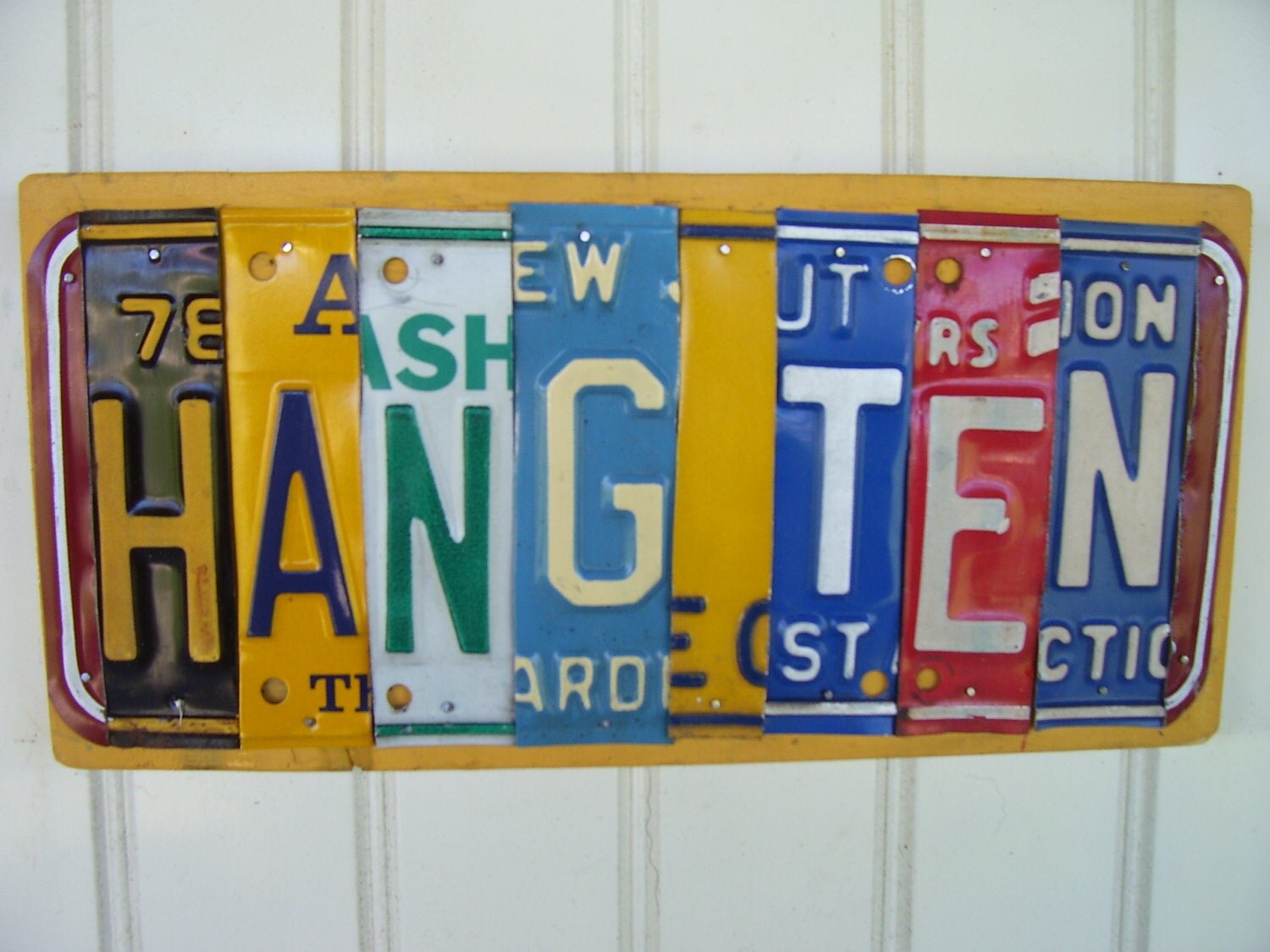 HANG TEN License Plate Sign by CedarFever on Etsy