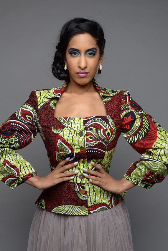 SALE Efe-shine African print tailored jacket by GITA'S