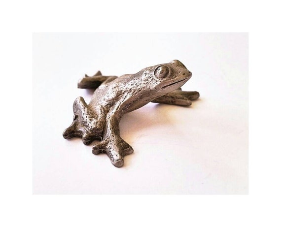 pewter frog figurine