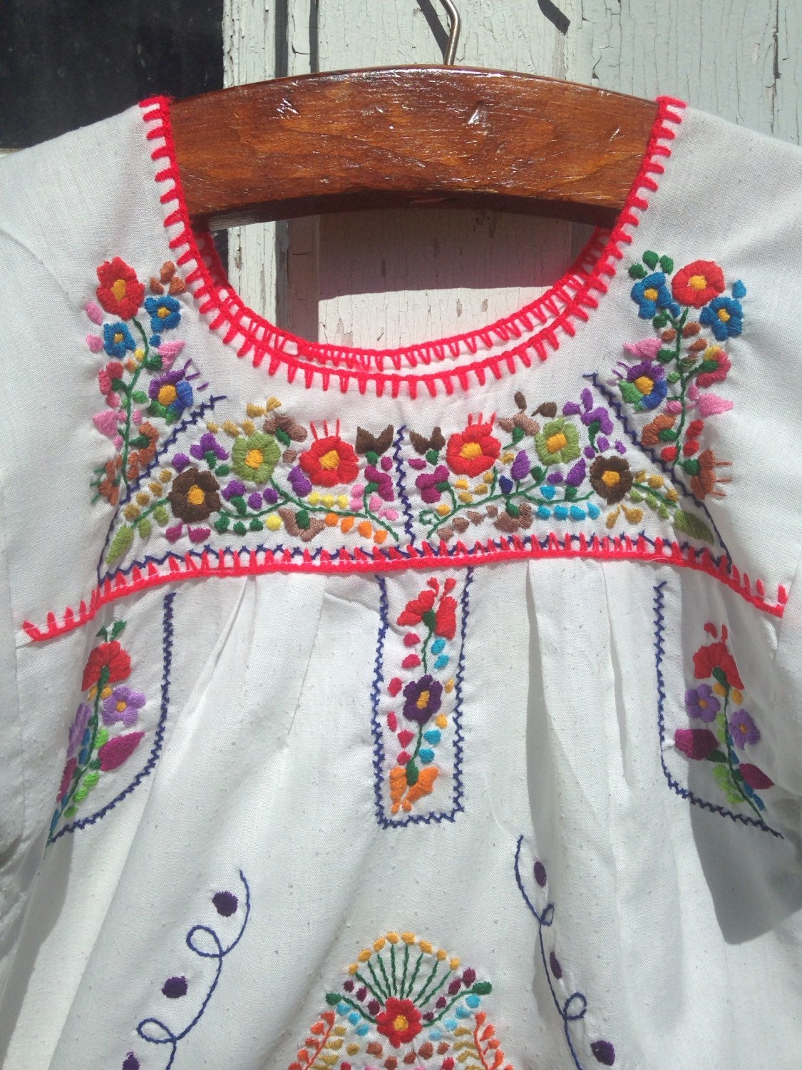 Vintage Hand Embroidered Mexican Children's Dress