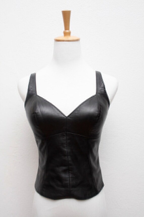 Genuine Leather Bustier Crop Top by marigold25 on Etsy