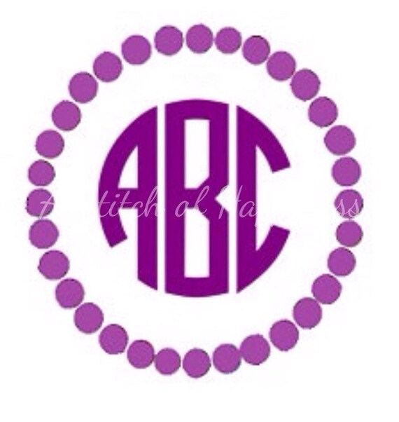 Polka Dot Monogram Car Decal Pearl Monogram by AStitchofHappiness