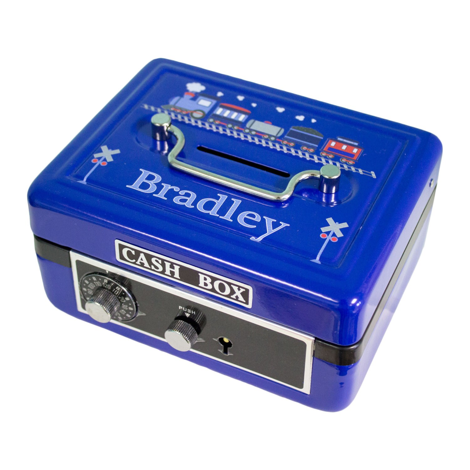 Personalized Cash Box Key and Combination Coin Lock Bank for