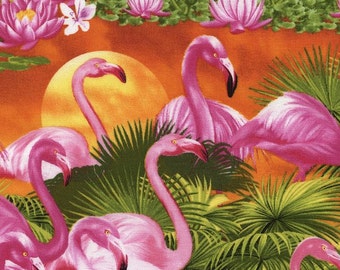 Timeless Treasures - Flamingo Sunset