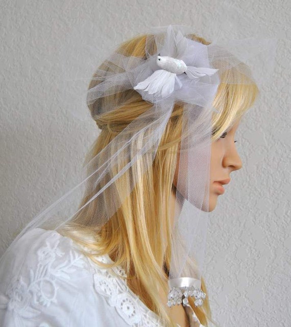 Items Similar To Sex And The City Wedding Headpiece Bridal Veil Hairpiece Origami Bird 3673