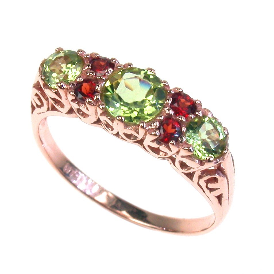 Rose Gold Peridot Ring 9ct 9k 14k 18k Platinum Gold