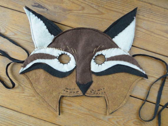 Bobcat Felt Animal Mask Realistic Woodland Kids Fantasy