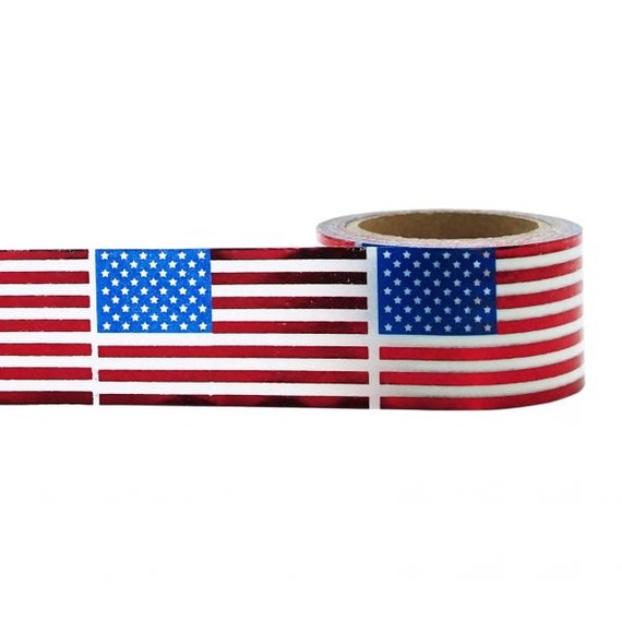 American Flag Red Foil Washi Tape 25mm Paper Tape