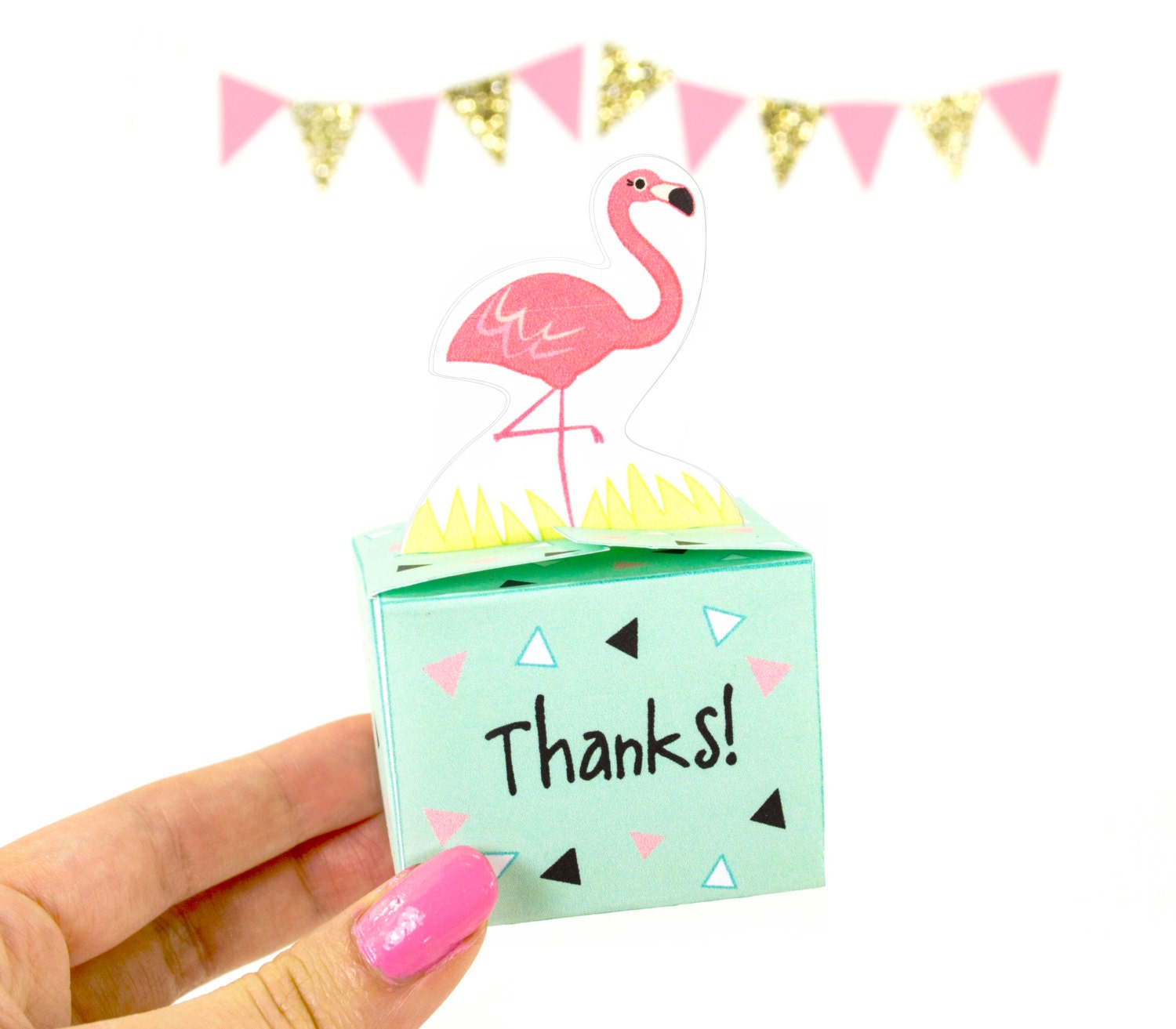 thank you template with flamingo images