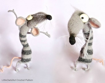 090 Funny Rat Serafima with wire frame - Amigurumi Crochet Pattern PDF file by Pertseva Etsy