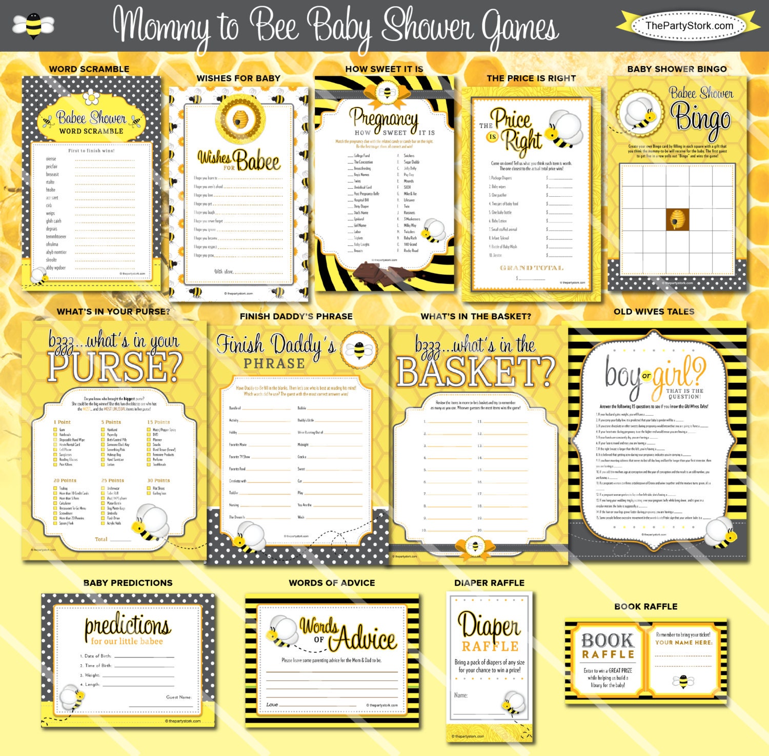 Bee Baby Shower Games Mommy to Bee Theme Printable