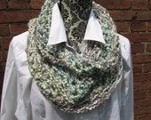 Infinity Scarf Crochet Acrylic Washable Colorful Warm Long Soft Handmade Adjustable Violet Teal Grey Green