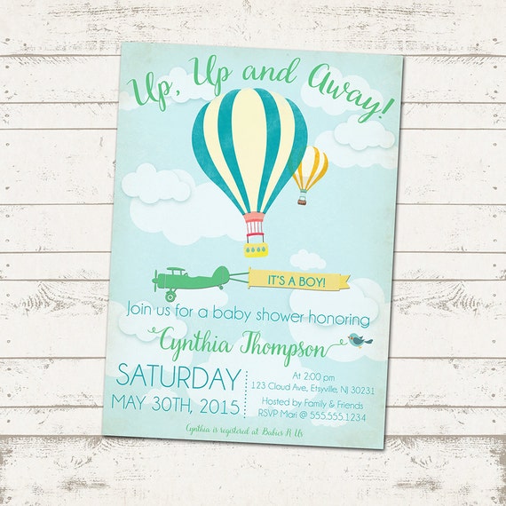 Up Up And Away Invitations 1