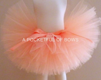 Peach Tutu Skirt, Toddler Tutu, Peach Birthday Tutu