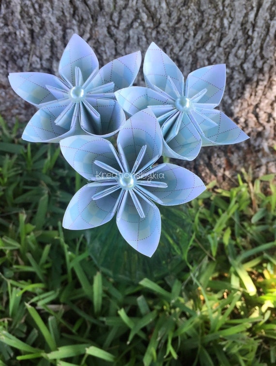 flower origami cut out Stems Origami Bouquet/ Flower Flowers Flower/Kusudama Flower with //