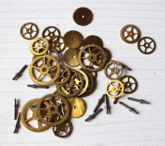 Vintage clock parts, steampunk supplies