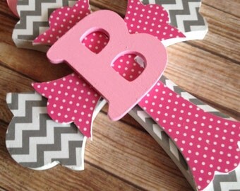 Girls Baptism Gift, First Communion Gift, Personalized Cross, Personalized Gift, Grey Chevron, Christening gift Godchild Goddaughter