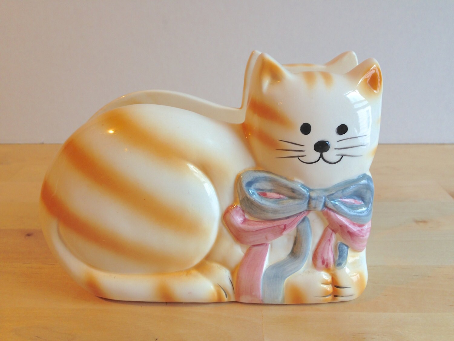 Vintage Orange Tabby Cat Napkin Holder