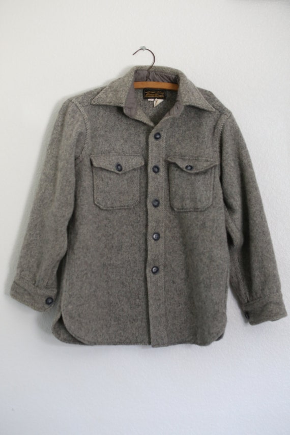 Vintage Flannel Button down Coat / Chore Jacket by Eddie Bauer