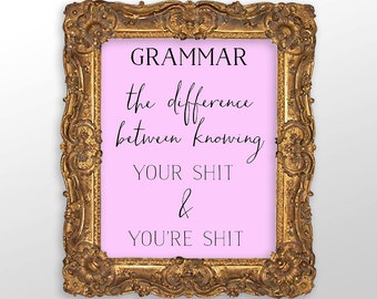 Grammar poster | Etsy