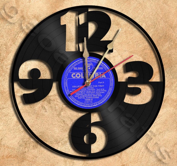 Wall Clock Big Numbers Vinyl Record Clock Upcycled Gift Idea