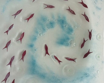 Beautiful Fused Glass Platter - A Bespoke Commission made from recycled glass...