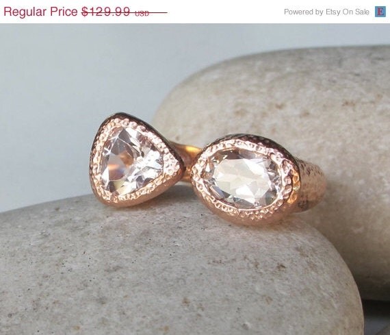 Sale White Quartz Ring- Silver Ring- Gemstone Ring- Rose Gold Rings ...