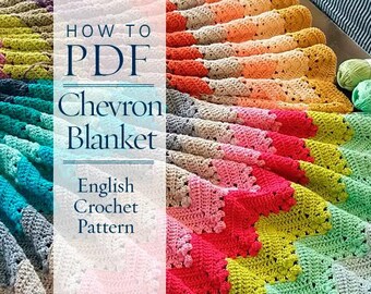Crochet Pattern, Four Seasons Chevron Blanket pattern - ready for immediate download - by CrochetObjet