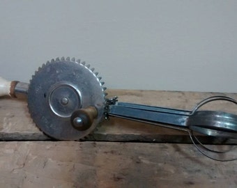 Vintage Wooden Handle Hand Mixer, Made in USA