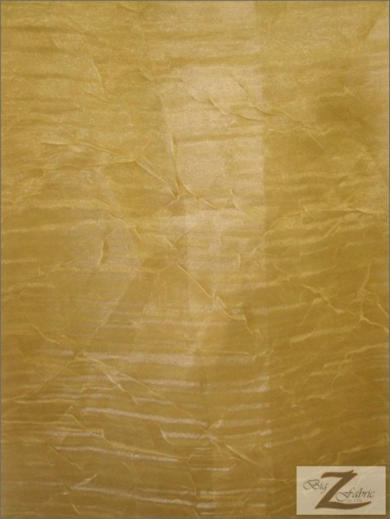 Copper Speckled Metallic Crushed Organza Fabric