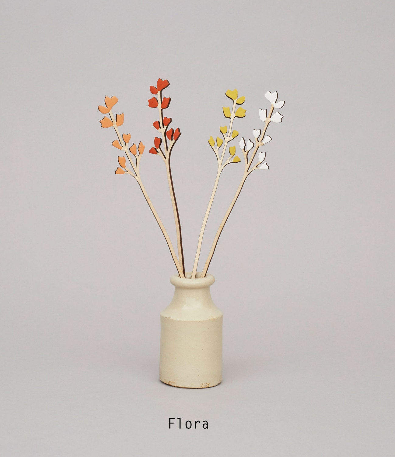 Wooden Flowers Plywood Flowers Individual Stems by
