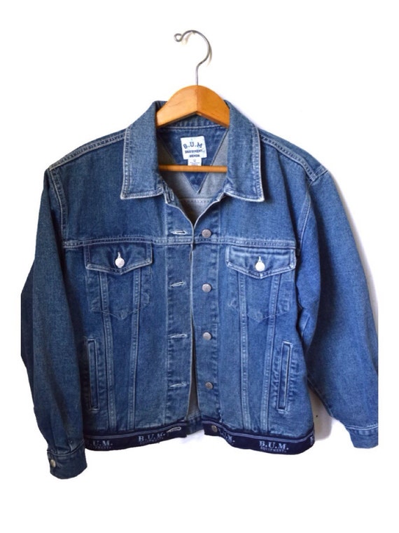 Vintage BUM Equipment Denim Jacket Medium Blue Jean 1980s
