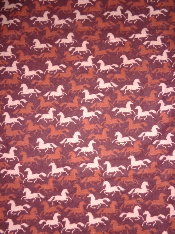 60 Inches Brown Horse Flannel Fabric by DDDesighns on Etsy