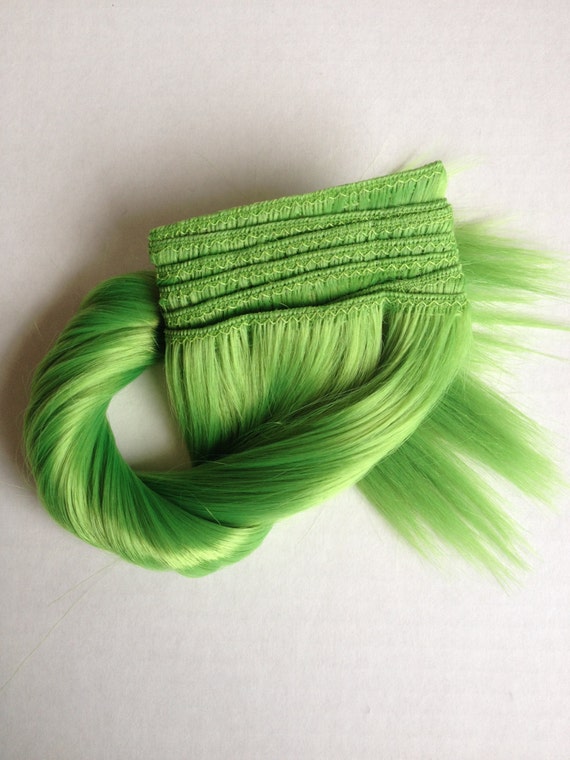 Neon Green Single Clip In Extensions 100 Thick Human Hair